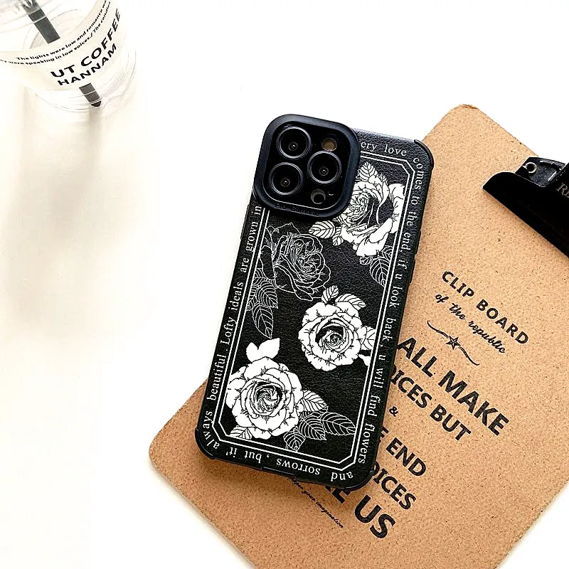 art retro black white flowers soft silicone phone case for xiaomi mi poco x2 f2 m3 pro f3 11 lite 11i 5g shockproof square cover free global shipping