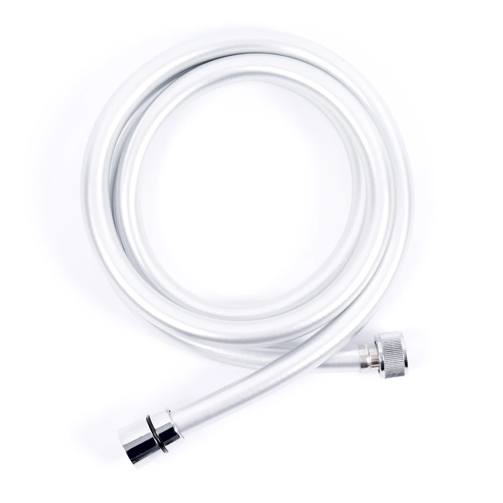 

1.5M PVC High Pressure Hose Silver PVC Smooth Shower Hose For Bathroom Handheld Shower Pipe Flexible Anti Winding Shower Hose