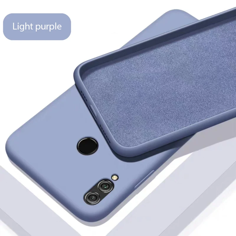 Light Purple Жидкий силиконовый чехол для huawei смартфона Honor 8X10 9 9X играть 20 P30 P20 Lite P10 рlus Nova 3i 3 5 Pro 5i Y9 Prime Коврики 30 крышка - Цвет: Light Purple