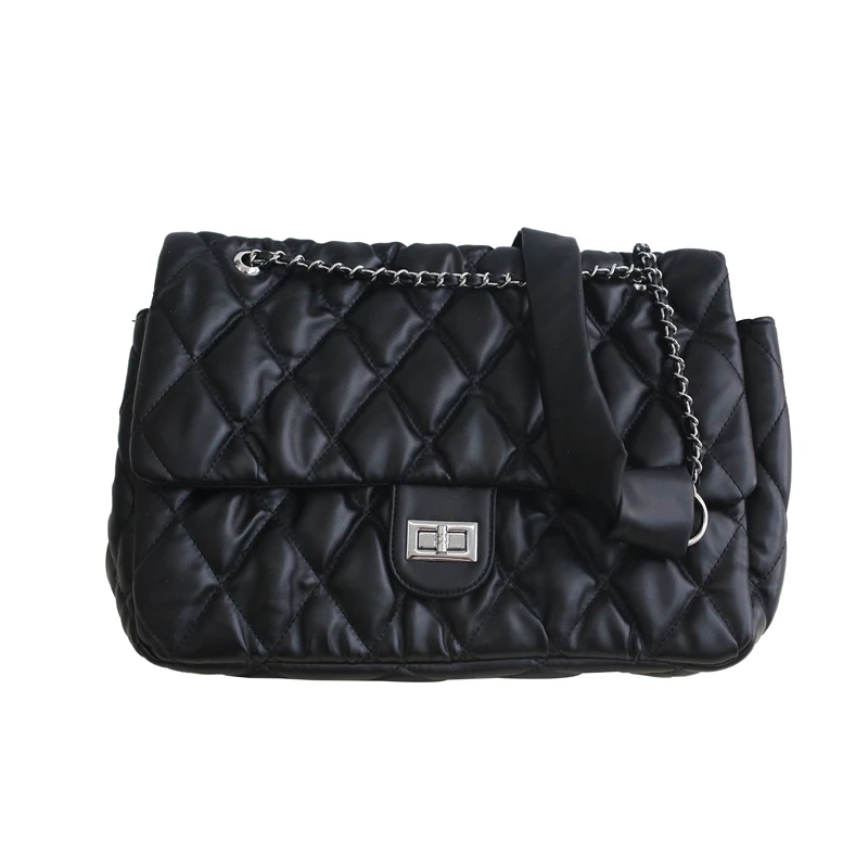 

High Capacity Designer PU Leather Large Crossbody Bags For Women 2021 Women's Trend Handbags Branded Chain Lux Cross Body Bag