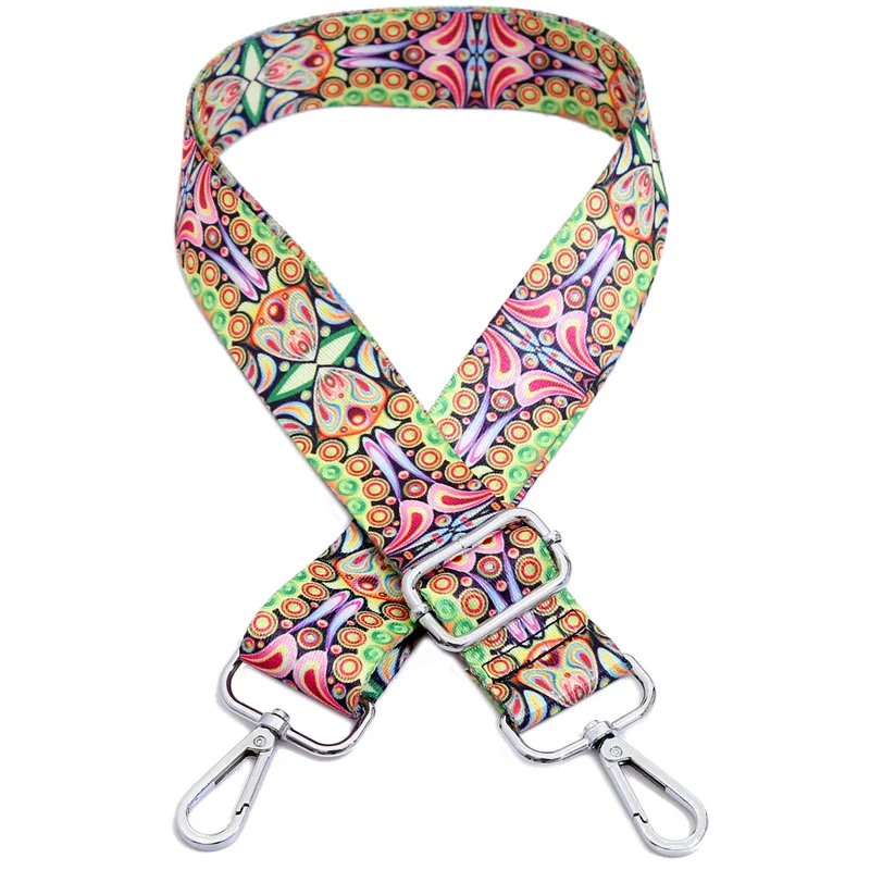 

Ethnic Style Adjustable and Widened Colored Backpack Straps Can Be One Shoulder Can Be Cross-body