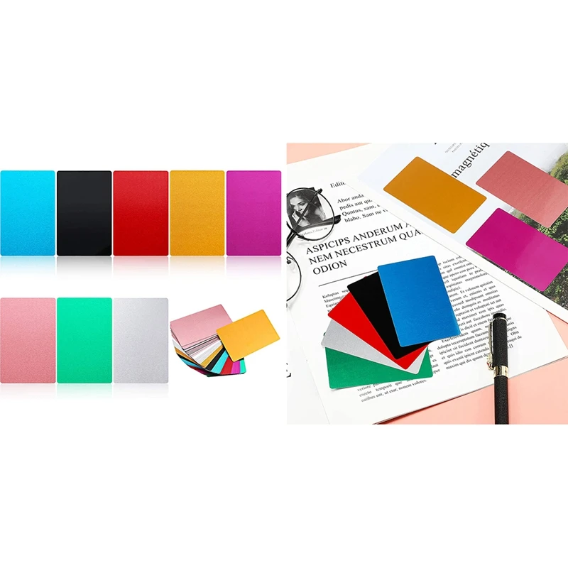 

Multicolor Aluminum Business Card Blank Engraved Metal Label Material CNC Engraver for DIY Card