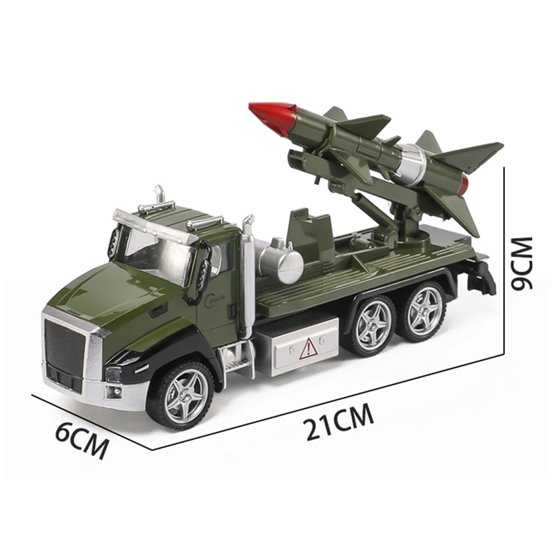 

Alloy Military Rocket Vehicle Models Missle Truck Pull Back Car Toys Gifts for Kids
