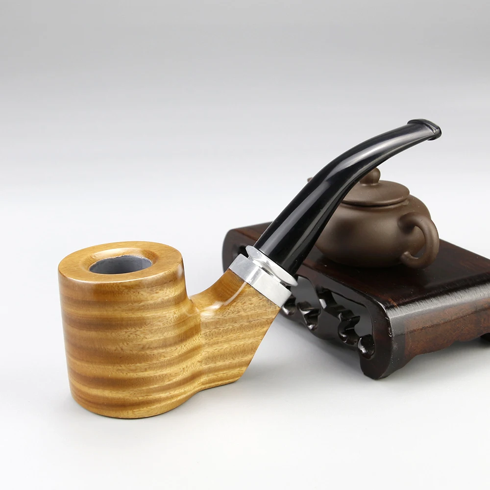

Top Grade Big Smoking Pipe Flat Bottom Sandal Wood Pipe 9mm Filter Tobacco Pipe 10 tools free Wooden Smoke Pipe