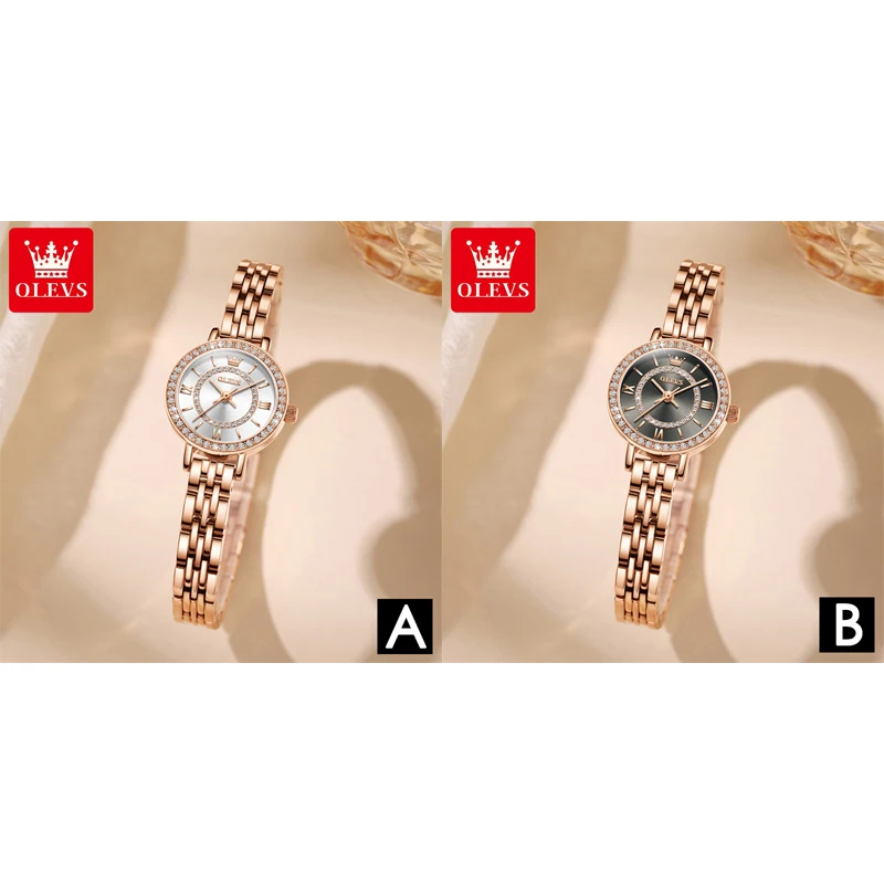 

OLEVS Fashion Casual Women's Watches Quartz Diamond Wristwatches Alloy Band Watch