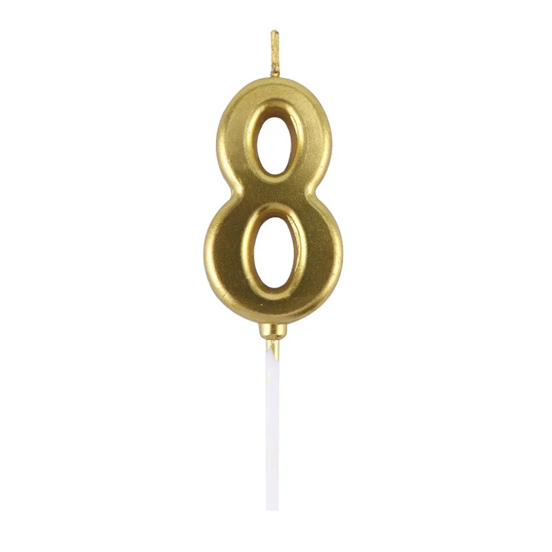 gold 8 Cakelove 1 шт счастливое украшение для именинного торта золотые свечи с цифрами украшение для торта ко дню рождения для принцессы конфеты бар Детские Вечерние - Цвет: gold 8