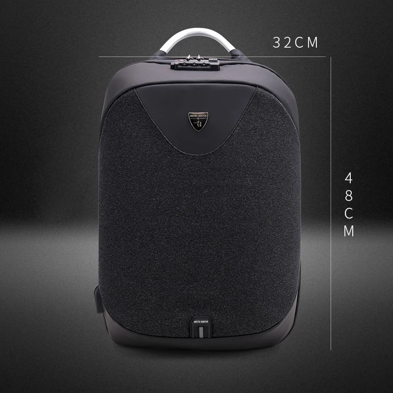 Black Backpack Большой Вместительный мужской водонепроницаемый рюкзак для путешествий с usb зарядкой, Мужская школьная сумка с защитой от кражи, бизнес сумка для ноутбука - Цвет: Black Backpack
