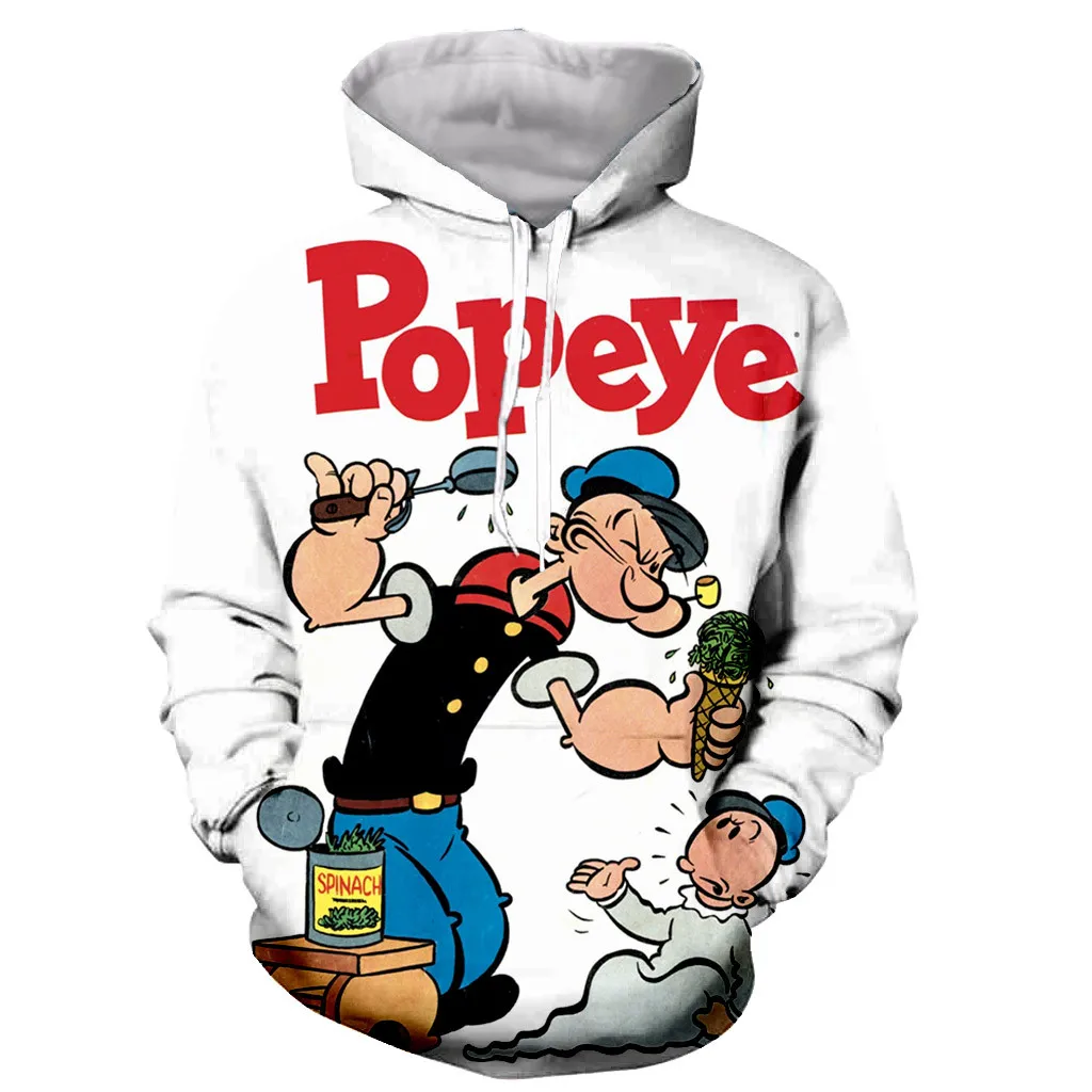 

Cartoon Printed Popeye Anime Hoodies 3D Jacket Men/Women Casual Streetwear Sweatshirts Parent-Child Outfit Couple Outfit 100-6XL