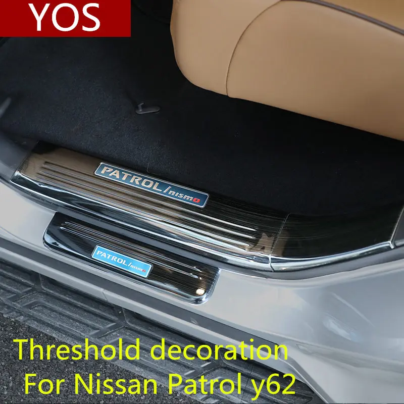 Для Nissan Patrol y62 2012- подоконник из нержавеющей стали приветственные педали яркая полоса патруль Аксессуары Украшение интерьера