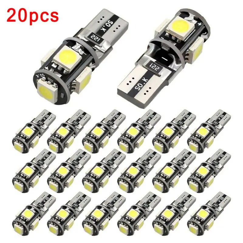 

20PCS Canbus LED T10 W5W 194 6500K012V 3W White Auto License Plate Dome Read DRL Lamp Style 12V