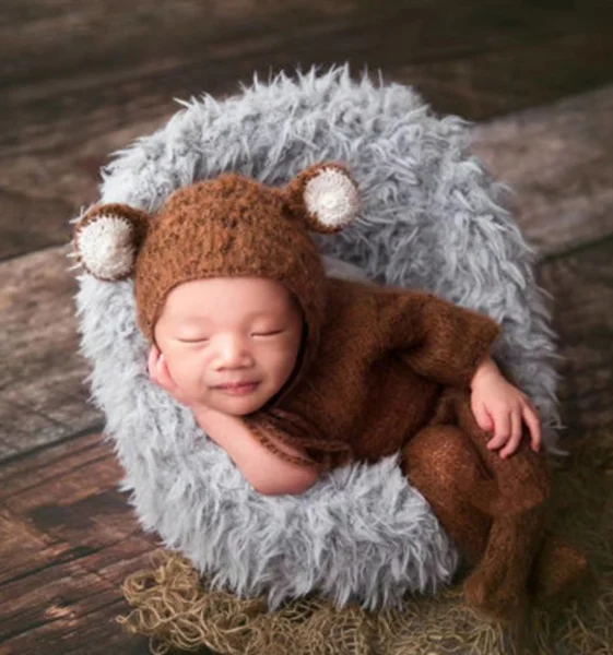 newborn photography prop 100 days baby small sofa ceative comfortable baby sofa for photography shooting studio baby posing - Цвет: Темно-серый