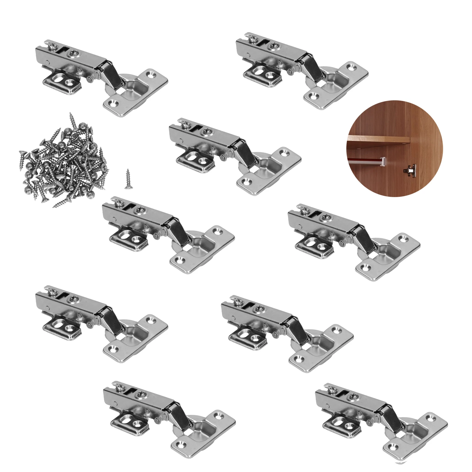 

8X Small Hinges Soft Close Door Concealed Hinge Damping Hydraulic Hinges Furniture Hardware Display Cabinet 35mm Cup Diameter
