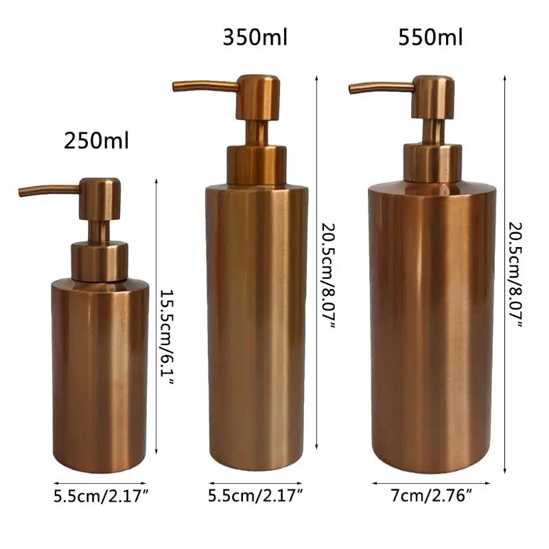 

Stainless Steel Soap Pump Bottle Dispenser Bathroom Shower Gel Lotion Case