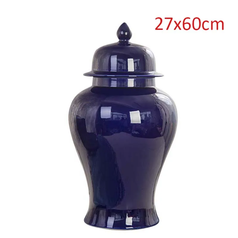 Большая напольная ваза 60 см Однотонные голубые азиатские банки для дужек