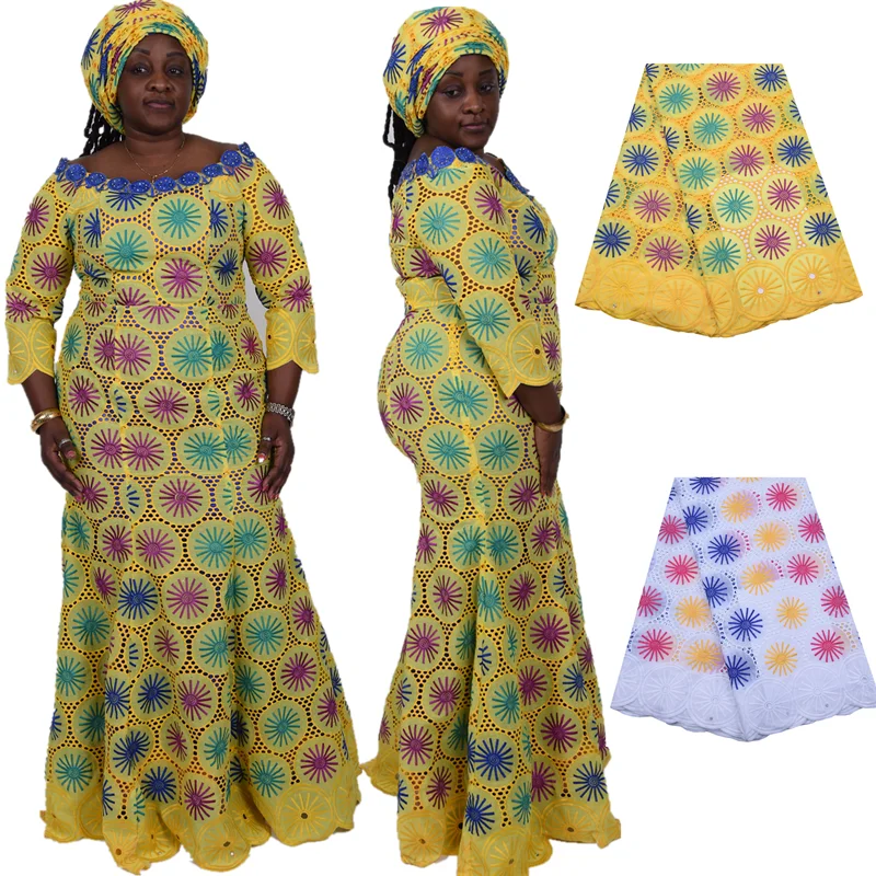 Kalume африканский тюль швейцарская хлопковая кружевная ткань красочная