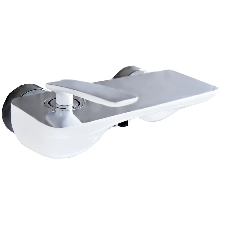 Настенный смеситель для ванной комнаты WASOURLF белый хромированный кран ванны