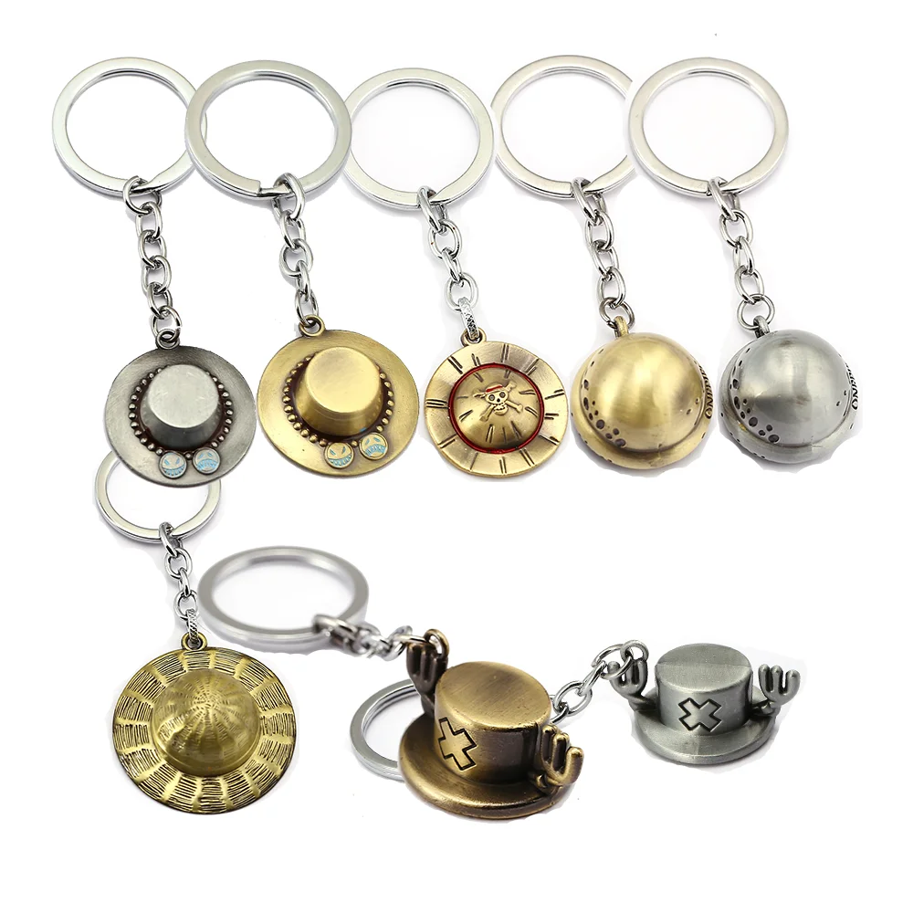

Anime Keychain Luffy Ace Fire Fist Trafalgar Law Hat Death Doctor Chopper Pendant Jewelry Llaveros Hombre Accessories