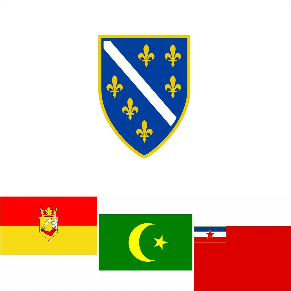 

Bosnia And Herzegovina History Flag 3X5FT 90X150CM Republic Western Bosnia 1995 Banner