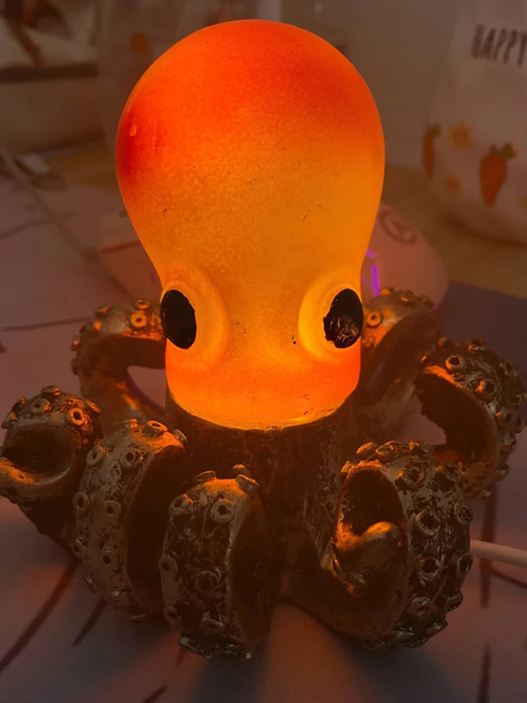 Полимерный ретро-ночник в виде осьминога светодиодный ночник глубоководный