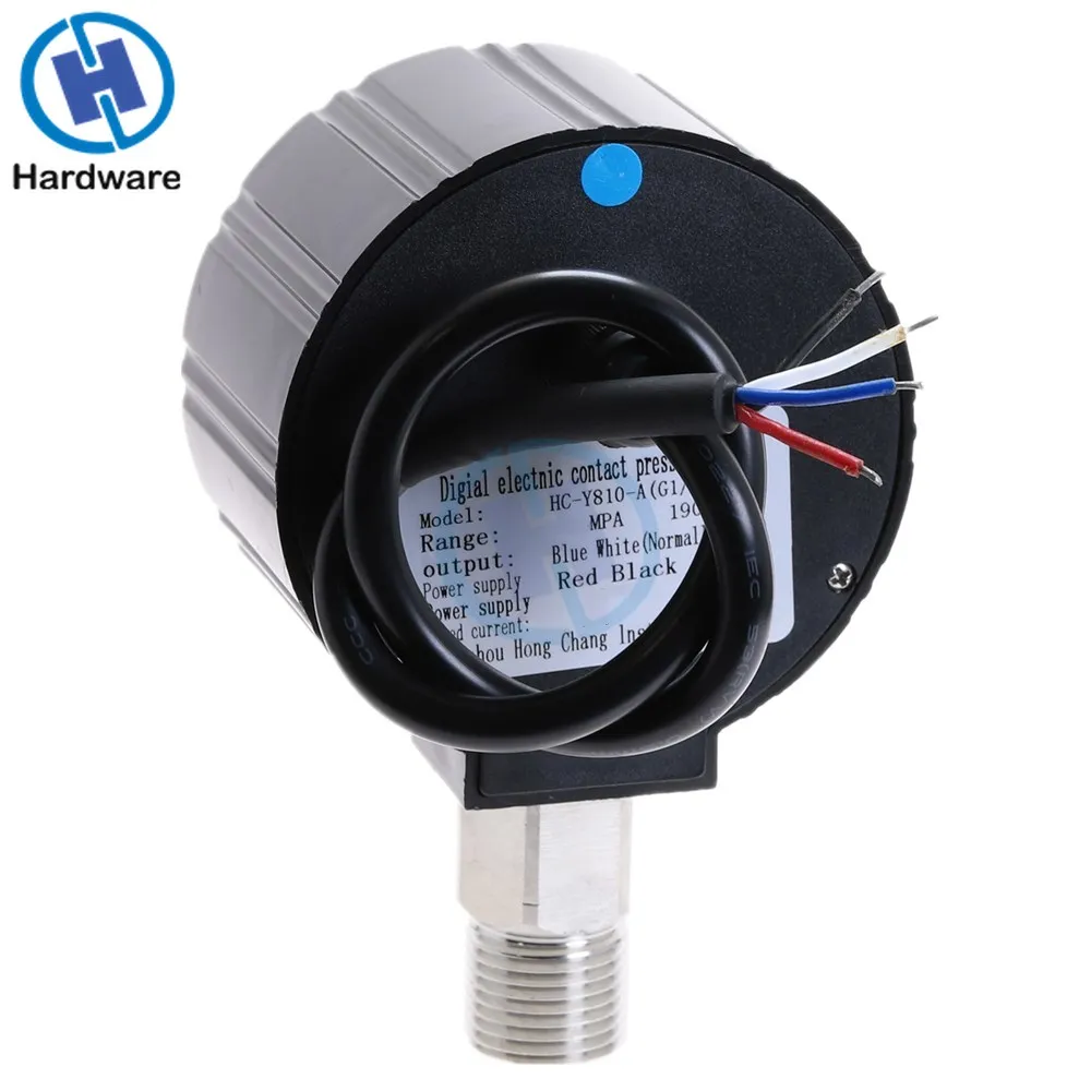 Цифровой манометр резьба 1/4 дюйма Mpa PSI DC24V AC220V|Манометры| |