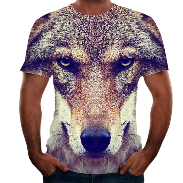 

Funny T-Shirt Summer Tops Animal Cool 3d-Print Fashion Short Men T Shirt