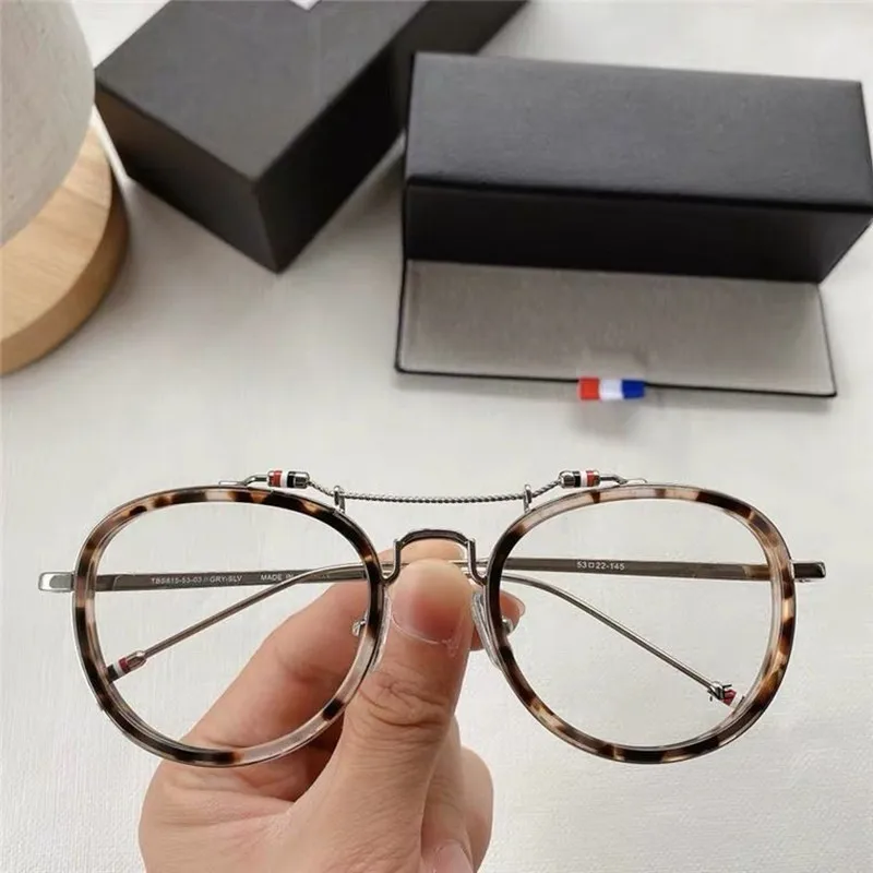 New Brand Design Retro Round Pilot Glasses Frame Men Women Optical Prescription Eyewear Classic Double Beam Eyeglasses tbs815