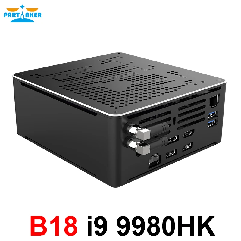 Partaker Mini Gaming PC Intel Core i9 9980HK 8 Cores 16 Threads Desktop Computer 2*DDR4 2*M.2 NVMe Win10 Pro 4K HTPC HDMI DP | Компьютеры