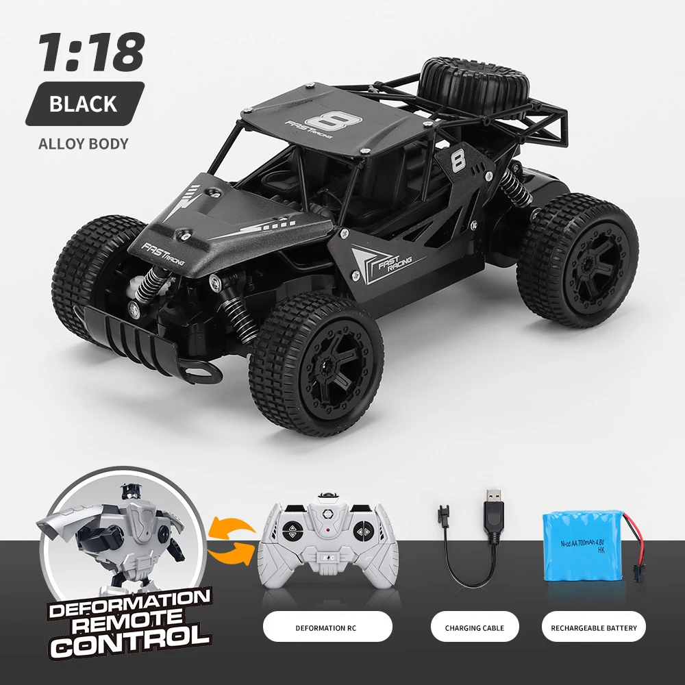 Black 1:18 электрический RC автомобиль Рок Гусеничный пульт дистанционного управления игрушки автомобили на радиоуправлении led внедорожная игрушка грузовик для детей подарок на день рождения - Цвет: Black
