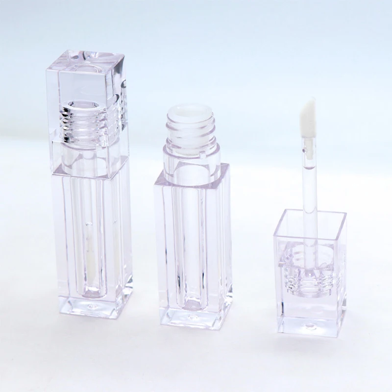 

10/20/30/50pcs 4.5ml Completely Transparent Empty Lip Gloss Tubes Square Lipgloss Bottle Liquid Lipbalm Container with Wand