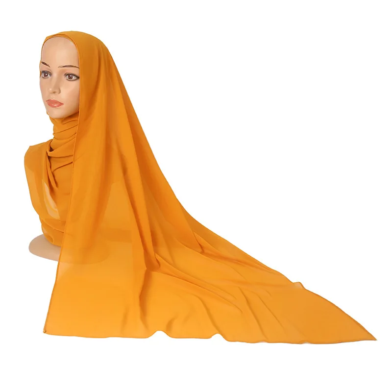 

European and American fashion multicolor new high-quality right-angle curled seersucker pearl chiffon monochrome scarf long scar