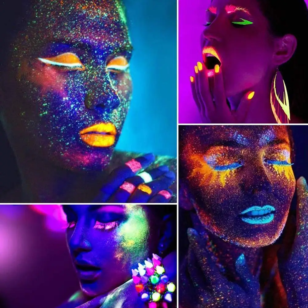 

24-color Luminous Eyeshadow Palette Neon Colorful Glitter Glow Fluorescent Makeup Makeup Dark Stage Palette In The T8H1