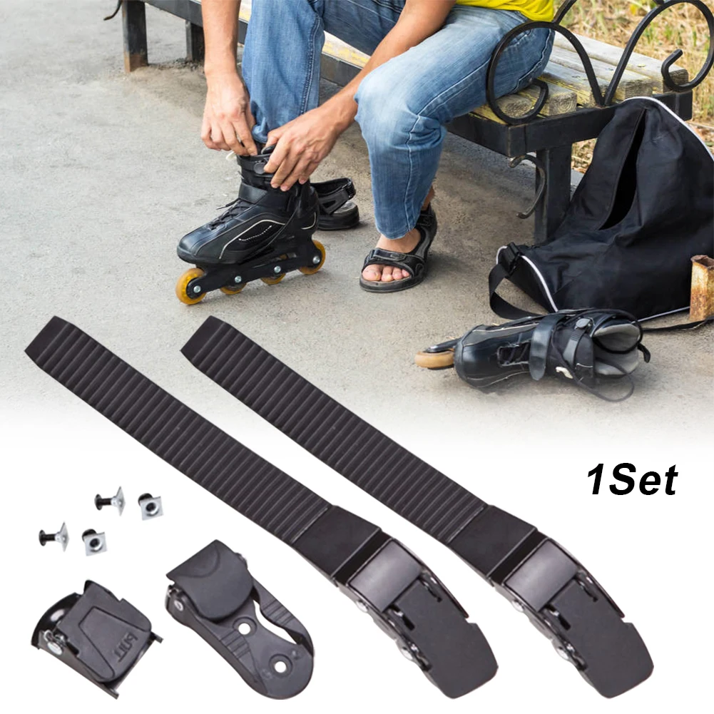 

Universal Quick Fasten Skating Shoes Wear Resistant Skates Strap Set Sports With Buckle Easy Install Replacement Clasp Practical