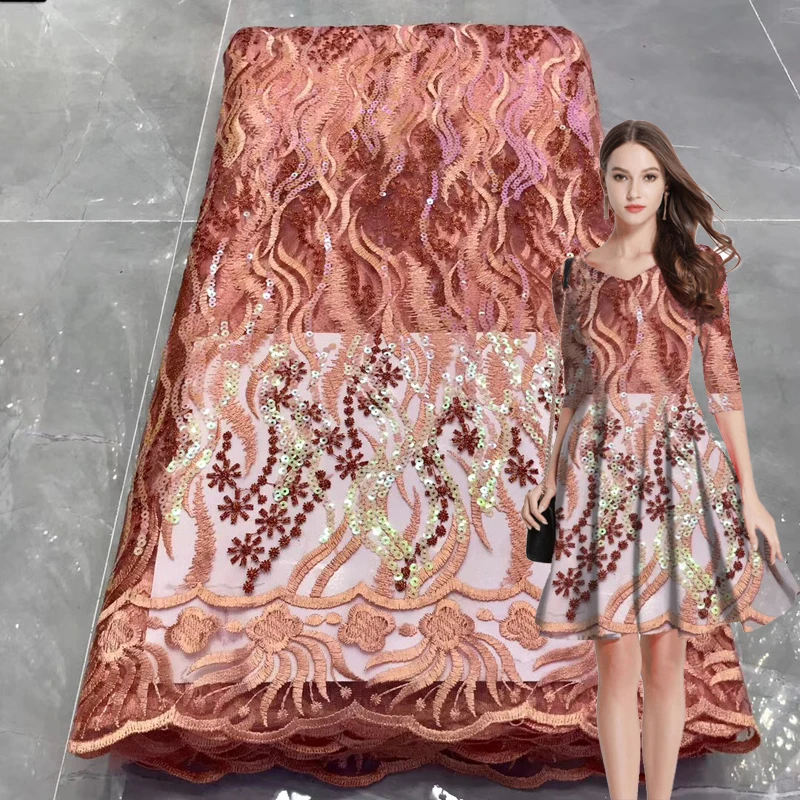 African Lace Fabric New 2020 High Quality Stripe Embroidery Sequins Organza Gorgeous Beauty For Wedding | Аксессуары для одежды