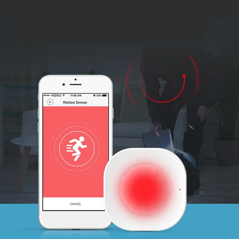 

Smart PIR Motion WiFi Human Body Sensor Security Burglar Alarm APP Control Smart F3MB