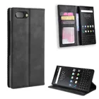 Кожаный чехол-кошелек для Blackberry KEY 2 Keyone DTEK70 Priv, магнитный чехол-книжка с подставкой и защитой карт