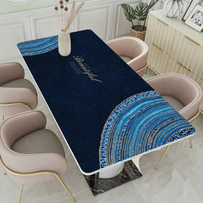 

Modern simple leather dining table cloth waterproof and oil proof household wash free and scald proof dining table table cloth c