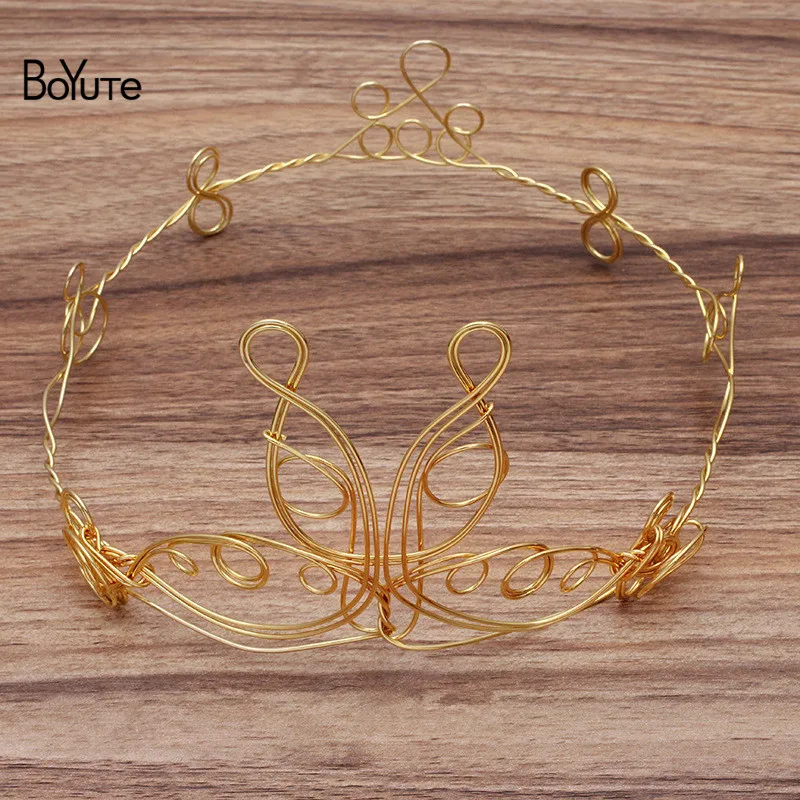 

BoYuTe (2 Pieces/Lot) 18CM Diameter Metal Iron Handmade Crown Tiara Materials Factory Direct Sale DIY Jewelry Accessories