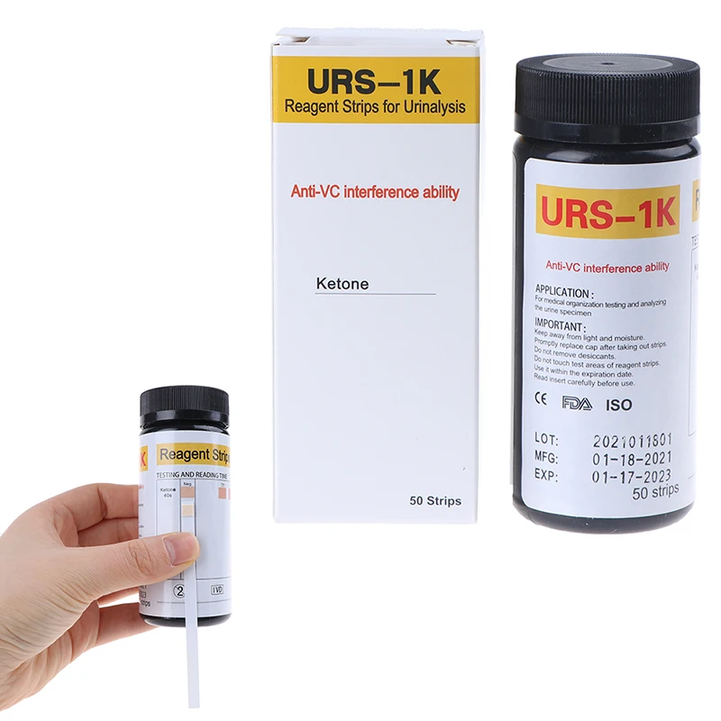 50 шт./компл. мочевой кетон полоски для анализа мочи Кето Здоровое питание прибор испытания корпуса|Товары