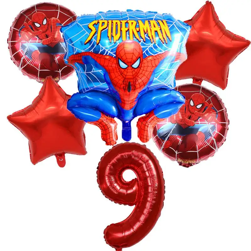 

1Set Spiderman Balloon 32inch Number Super Hero Party Inflatable Helium Birthday Party Decorations Kids Toys Ballon Globos