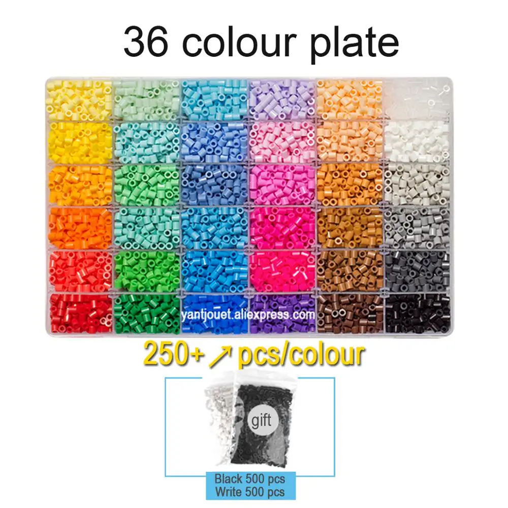 Yantjouet 5 мм 36 цветов пластины 9350 шт.+ комплект для детей Хама бусины perler Diy железные бусины Пазлы высокого качества