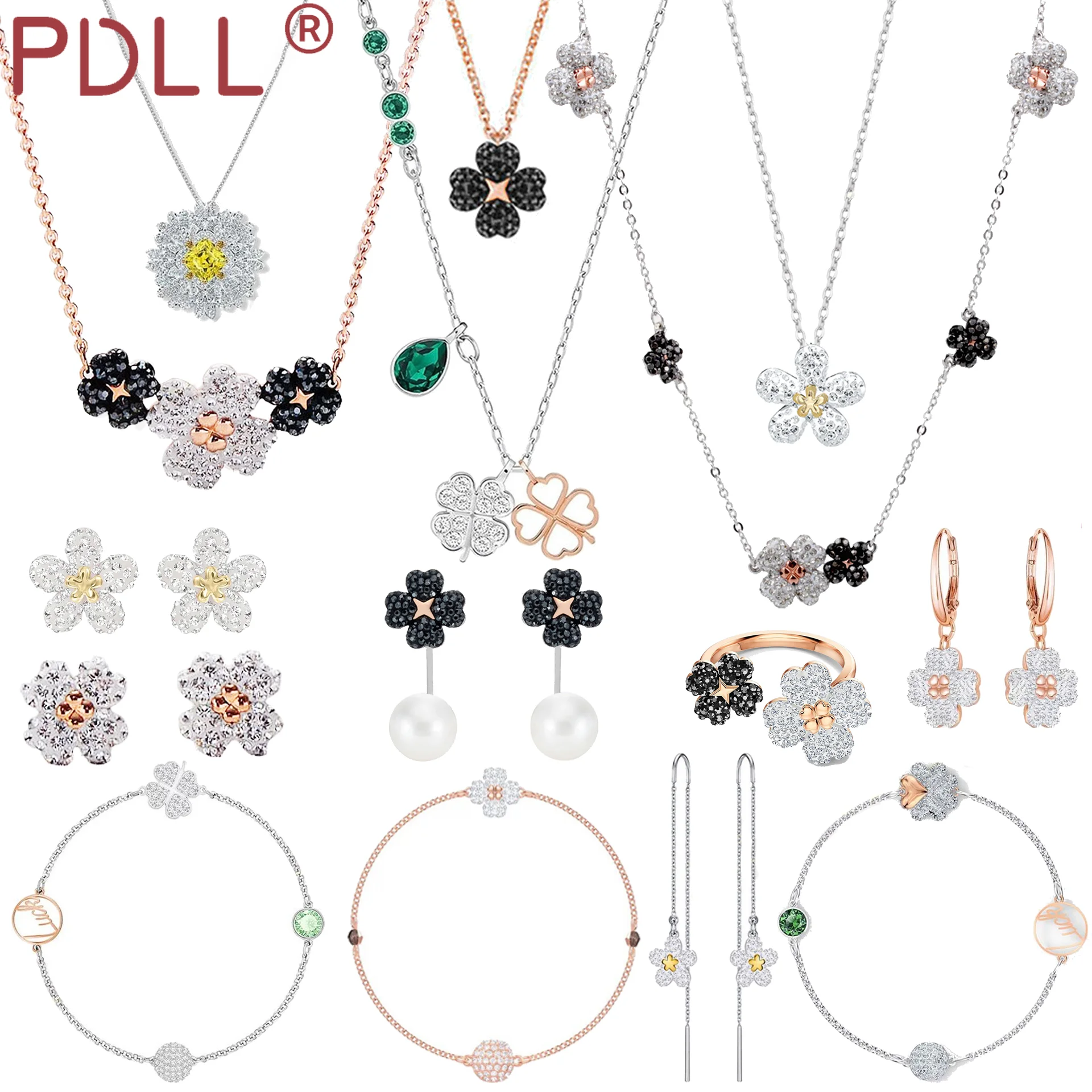 Украшение PDLL swa1:1 изысканное двухстороннее ожерелье с четырьмя листьями из