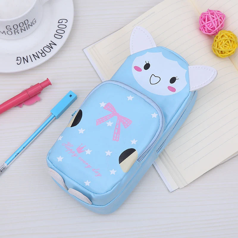 Пенал большой емкости с милыми пандами и кроликами чехол для карандашей школьные