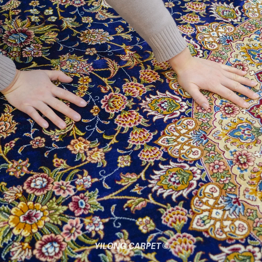 Yilong 8 'x 10' Vantage ручной работы 100% шелковый ковер медальон персидский (TJ191A)|persian silk