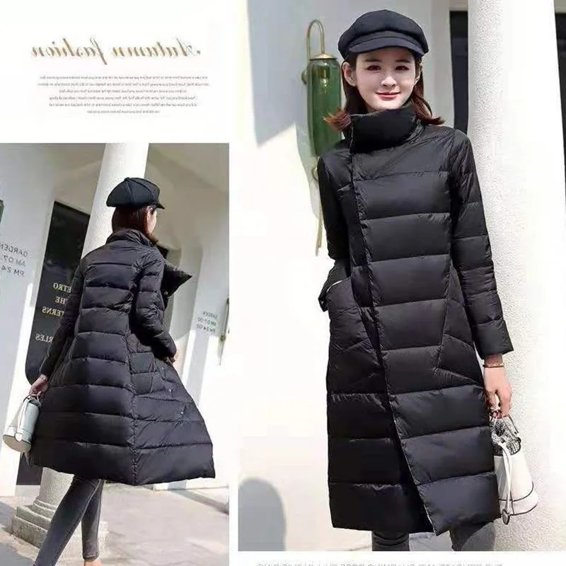 

Double Plaid down jacket women's middle and long winter new Korean slim fit large warm jacket