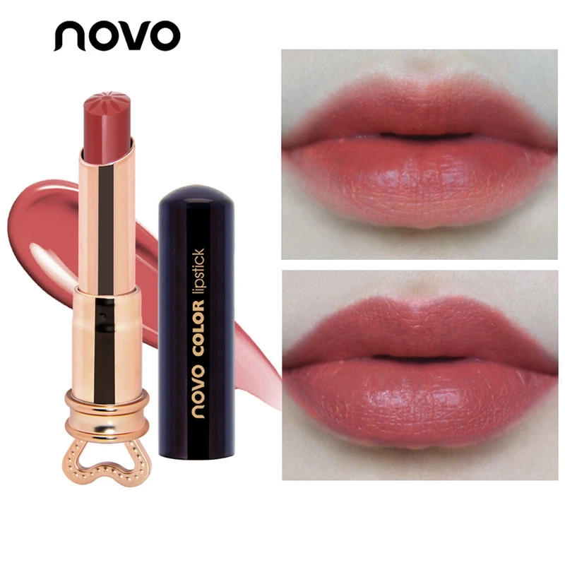 NOVO Lip Makeup Moisturizer Smooth Stick Long Lasting Charming Lipstick Cosmetics Waterproof Beauty Silky Temptation Make Up |