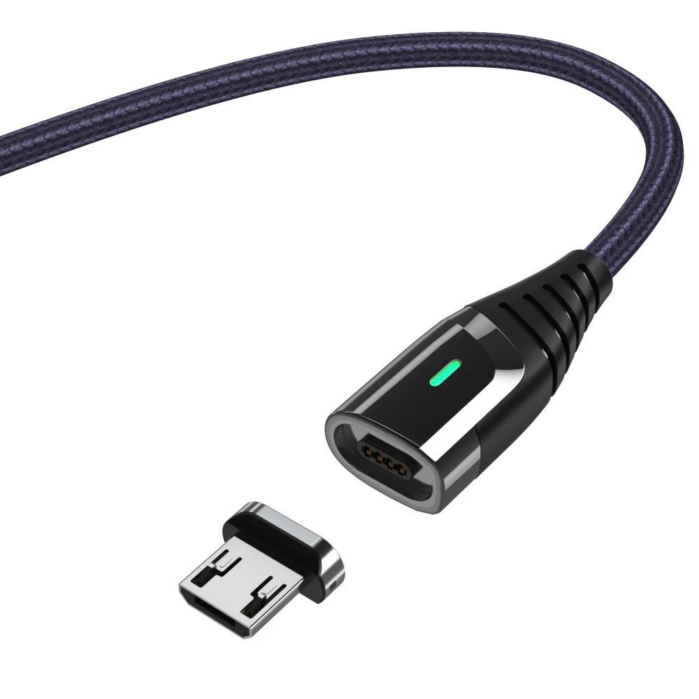 1m Navy Essager Магнитный Зарядное устройство Micro USB кабель провод для быстрого заряда шнур USB микромагнит мобильного телефона Кабели для Iphone для samsung - Цвет: 1m Navy