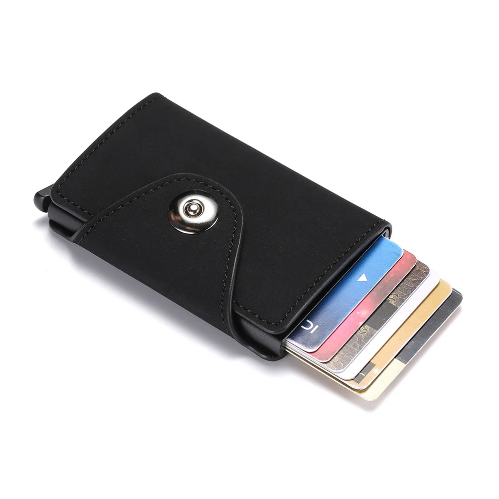 

Credit Card Holder Leather Bifold up Wallet With Banknote Compartment Coin Pocket for Cards Cash Coins 9.5*6.5*1.2cm-WT