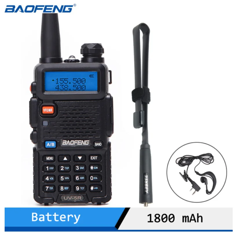 Оригинальная обновленная портативная рация Baofeng UV 5R 8 Вт двухсторонняя UHF VHF