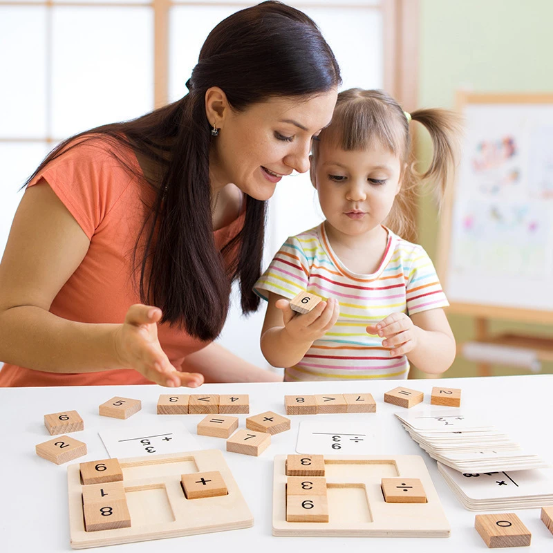 

Деревянные игрушки Монтессори, математическая игрушка, сложение, вычитание, умножение, разделение, обучение, образование, подарки для детей