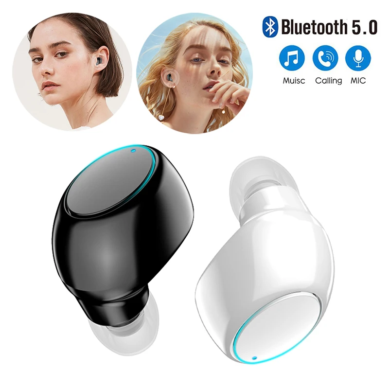 

X6 Mini In-Ear 5.0 Bluetooth-compatible Earphone HiFi Wireless Headset with Mic Handsfree Stereo Sound Earphones for All Phones